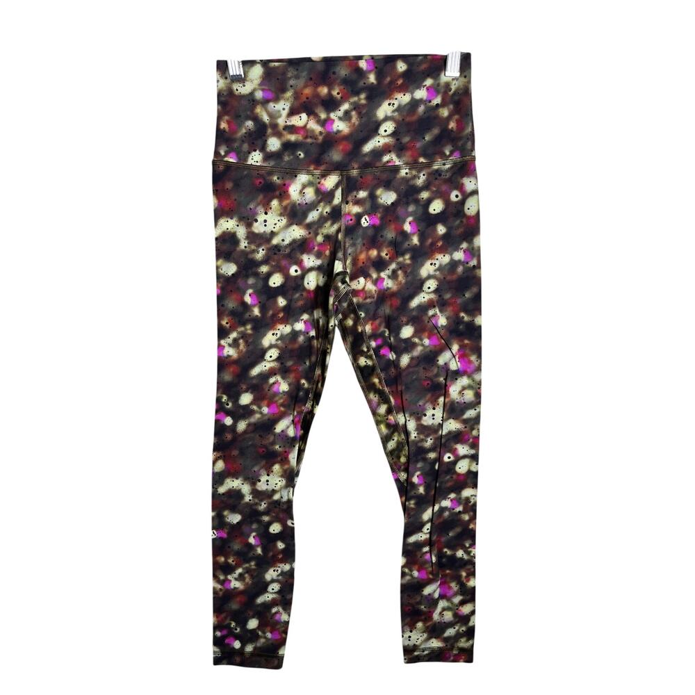 lululemon align high rise soft focus splatter green multi pattern size 6 GUC